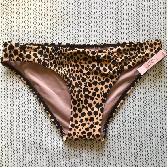 NWT Victoria’s Secret Leopard Print Swim Suit Bottoms: Size S - Picture 1 of 6